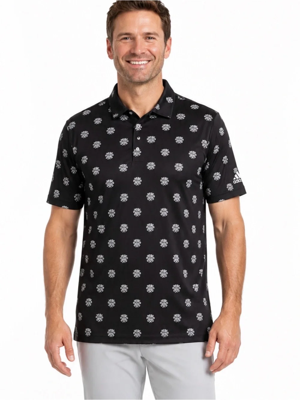 Adidas Whistling Straits Golf Mens XL Black Green Man Logo Primegreen Polo Shirt